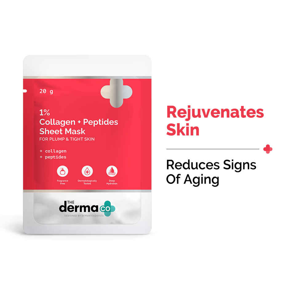 The Derma Co. Collagen + Peptides Hydrating Sheet Mask for Firm & Plump Skin