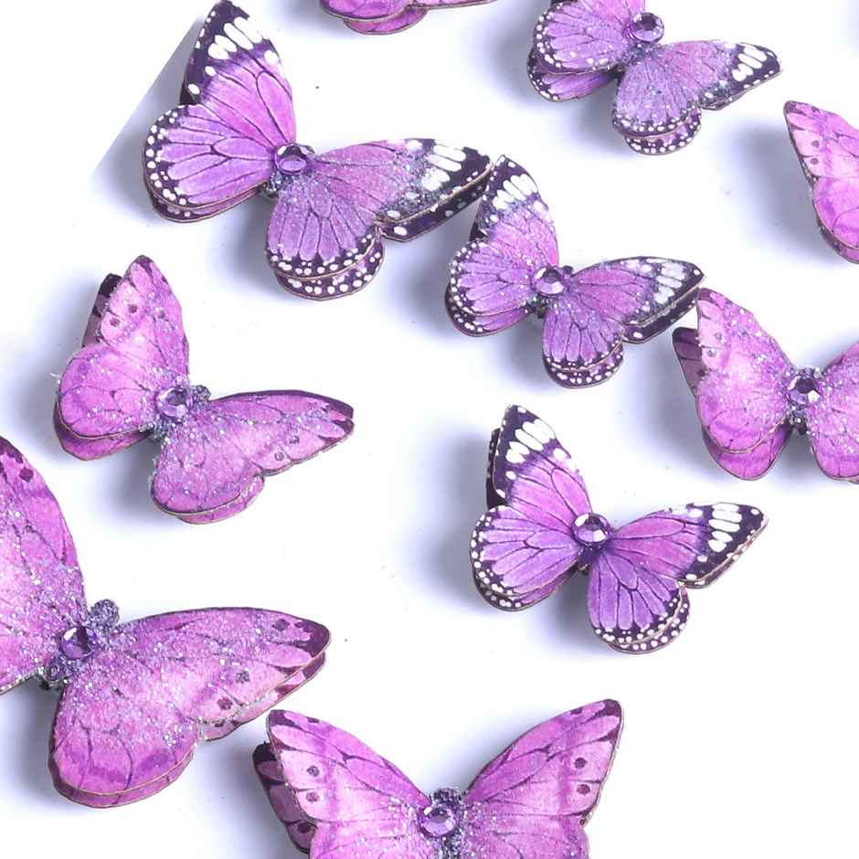 Itsy Bitsy Handmade Stickers Pastel Purple 3d Jewel Butterfly 17 Pc Pbci Lb