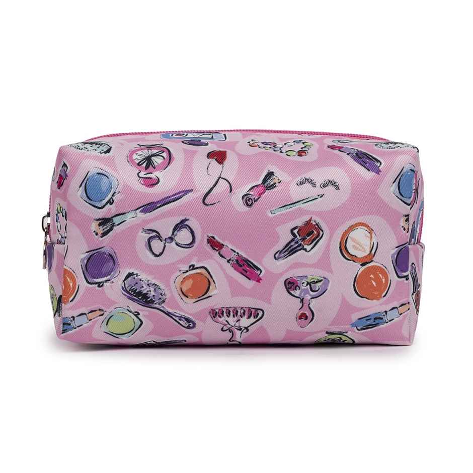 Qips Printed Zipper Cosmetic Bag Travel Accessory - Pink
