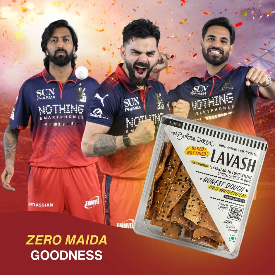 The Baker's Dozen Zero Maida Lavash Baked Snack No Palm Oil No preservatives Whole Wheat