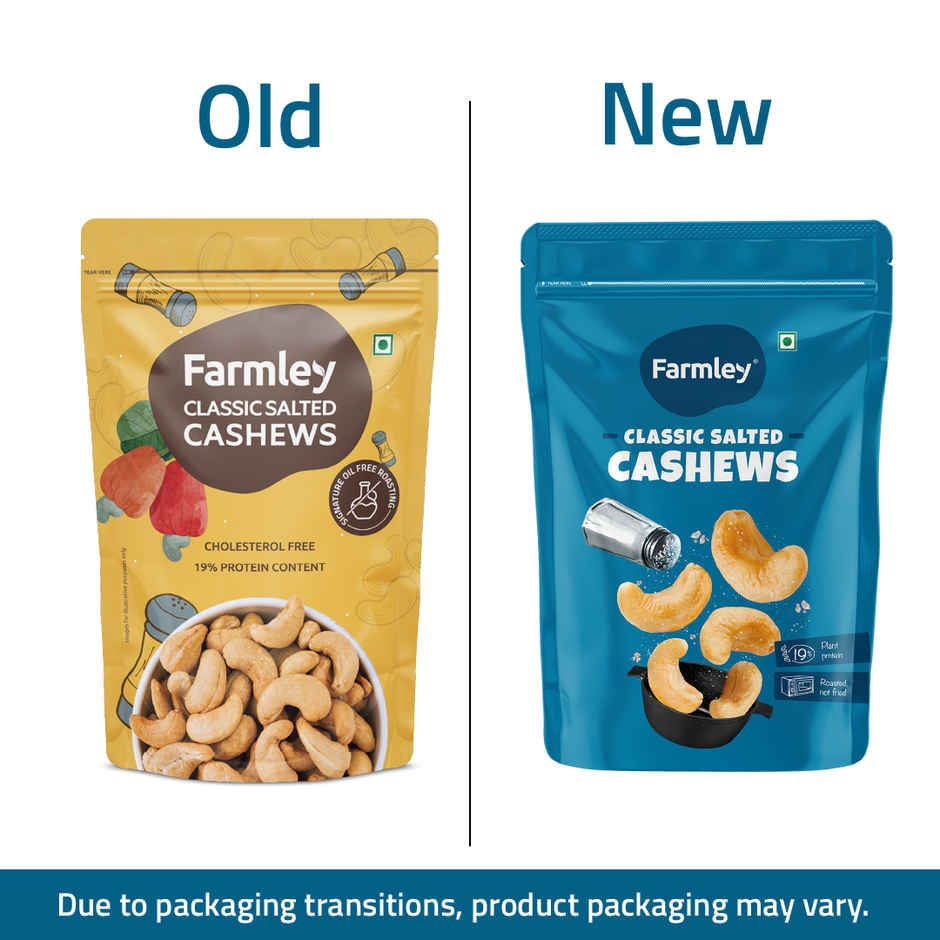 Farmley Classic Salted Roasted Cashews-Kaju | Rich In Protein Crunchy And Delicious