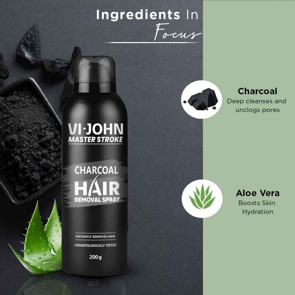 Vi-John Master Stroke Charcoal & Aloevera Hair Removal Spray For Men