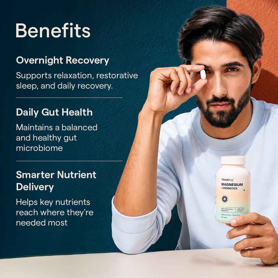 The Good Bug Chelated Magnesium Glycinate Supplement | 440 mg Per Serving | Veg Tablets