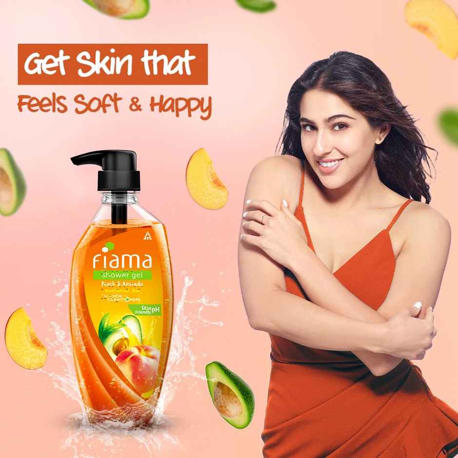 Fiama Body Wash Shower Gel Peach & Avocado, with Skin Conditioners for Soft & Moisturised Skin Combo