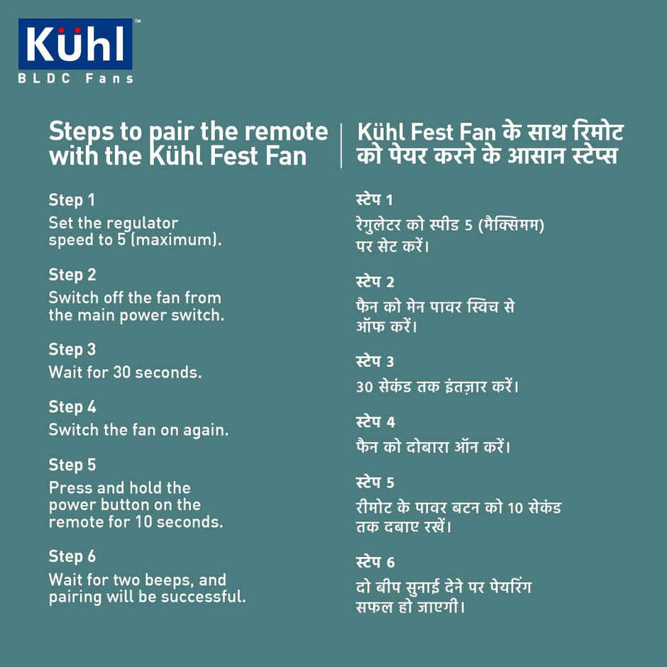 KUHL Fest B1 1200MM Power Saving BLDC Ceiling Fan | 28W | Saves Upto 65% | Silver Mist