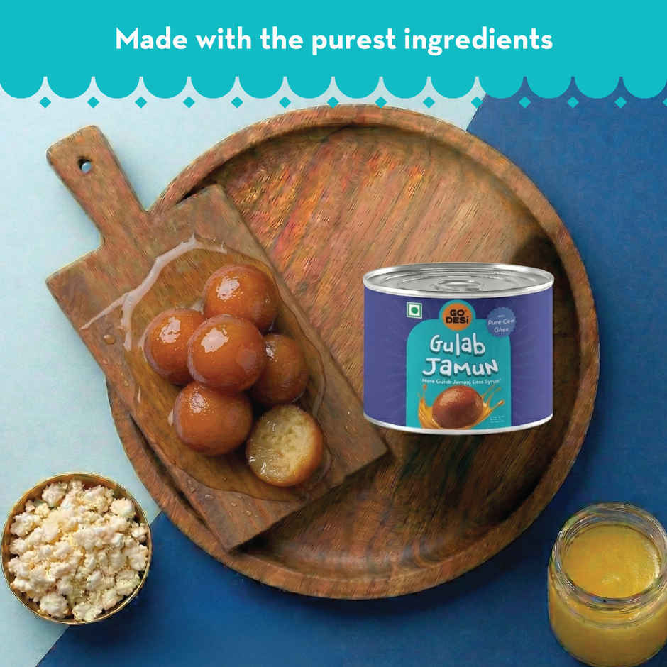 GO DESi Gulab Jamun Mini | With Pure Cow Ghee | Ready to Eat