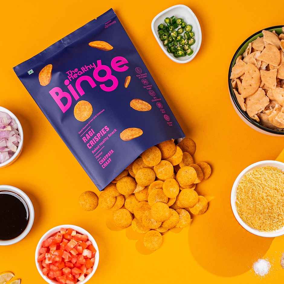 The Healthy Binge Ragi Baked Chips Chatpata Chaat- High Protein & Fibre