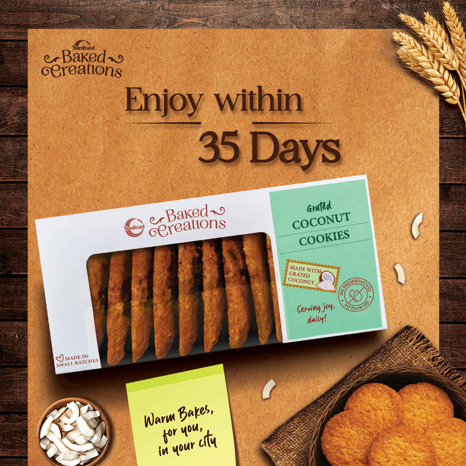 Grated Coconut Cookies by Sunfeast Baked Creations