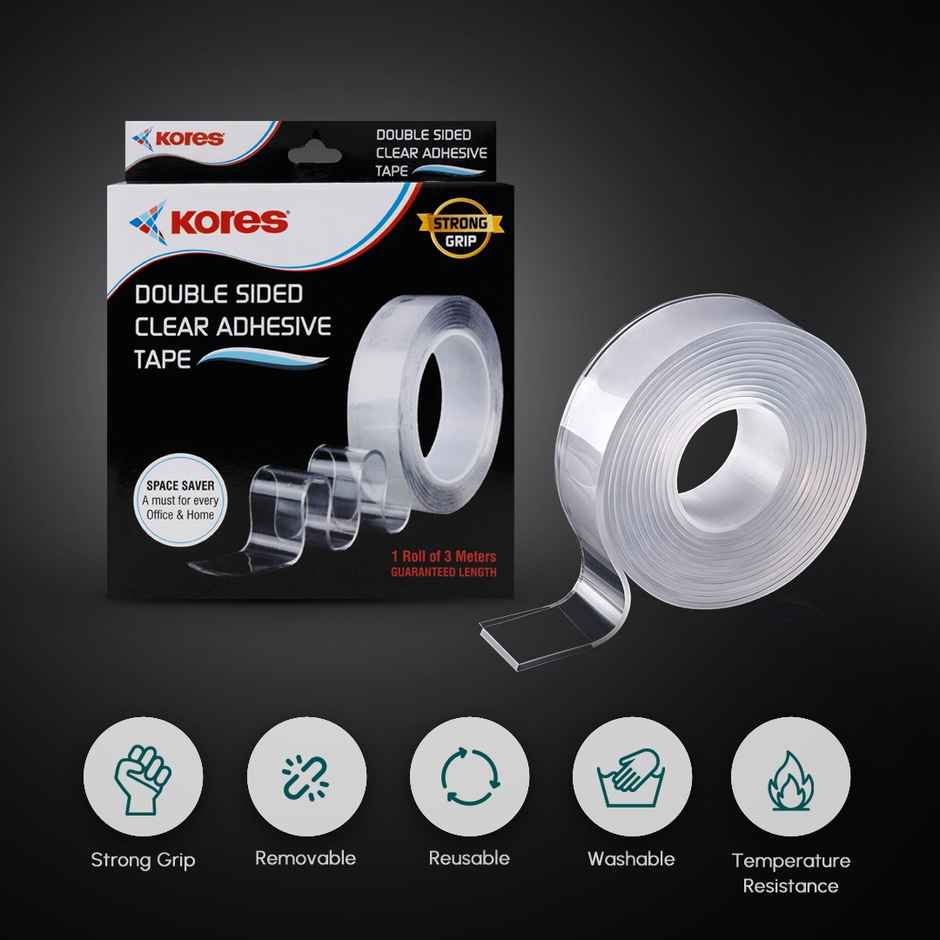 Kores Double-Sided Clear Adhesive Tape | 3 m