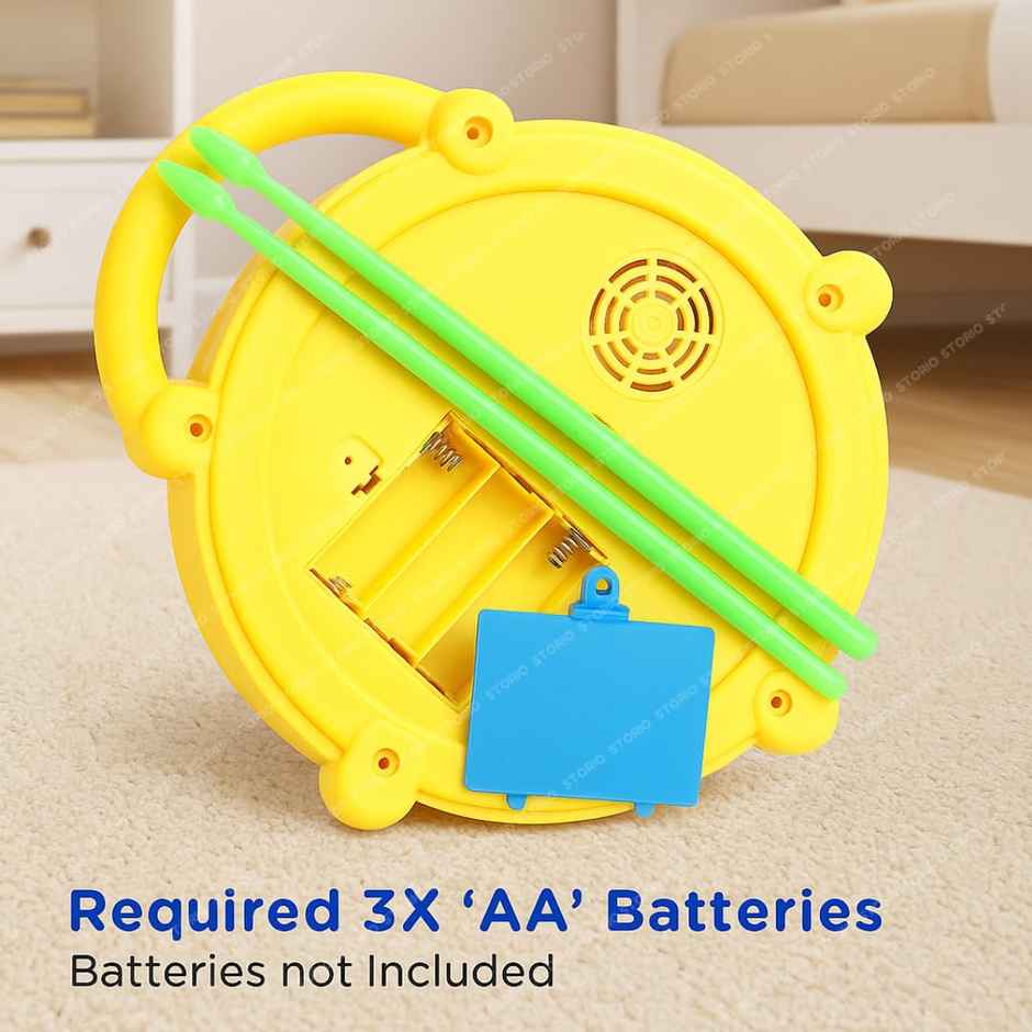 Storio Flash Drum Toy | Light & Music Drum Set with 2 Mallets