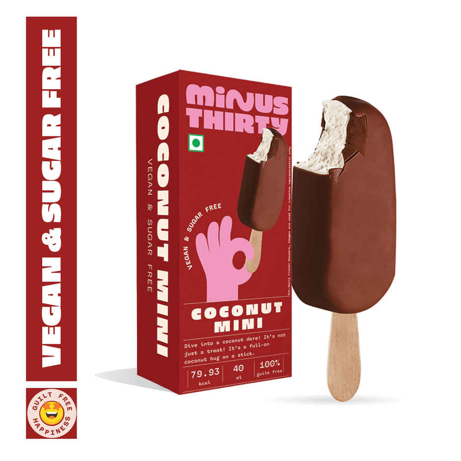 Minus Thirty Coconut Mini Ice Cream Stick | Vegan & Sugar Free