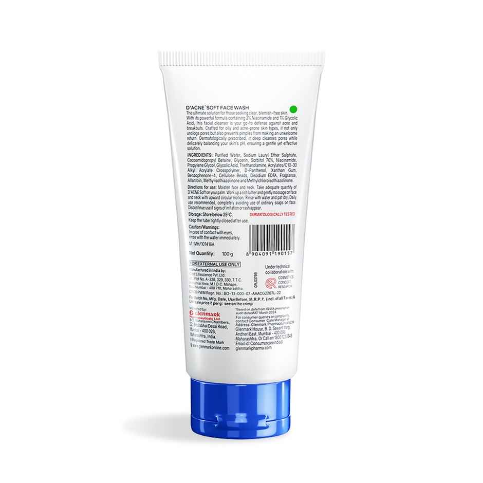 D'Acne Soft Face Wash Unclogs Pores And Prevents Pimples