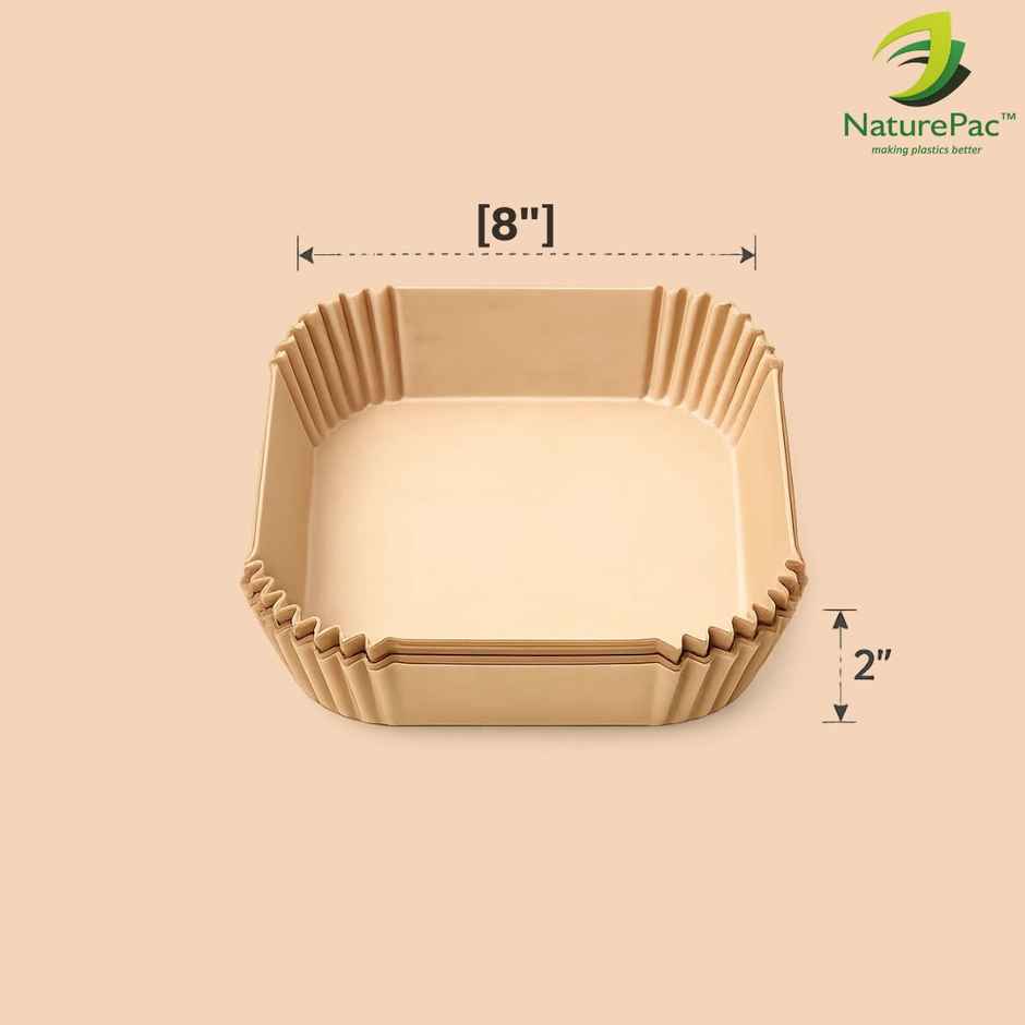 Naturepac AirFryer Paper Liners Square 8 inch