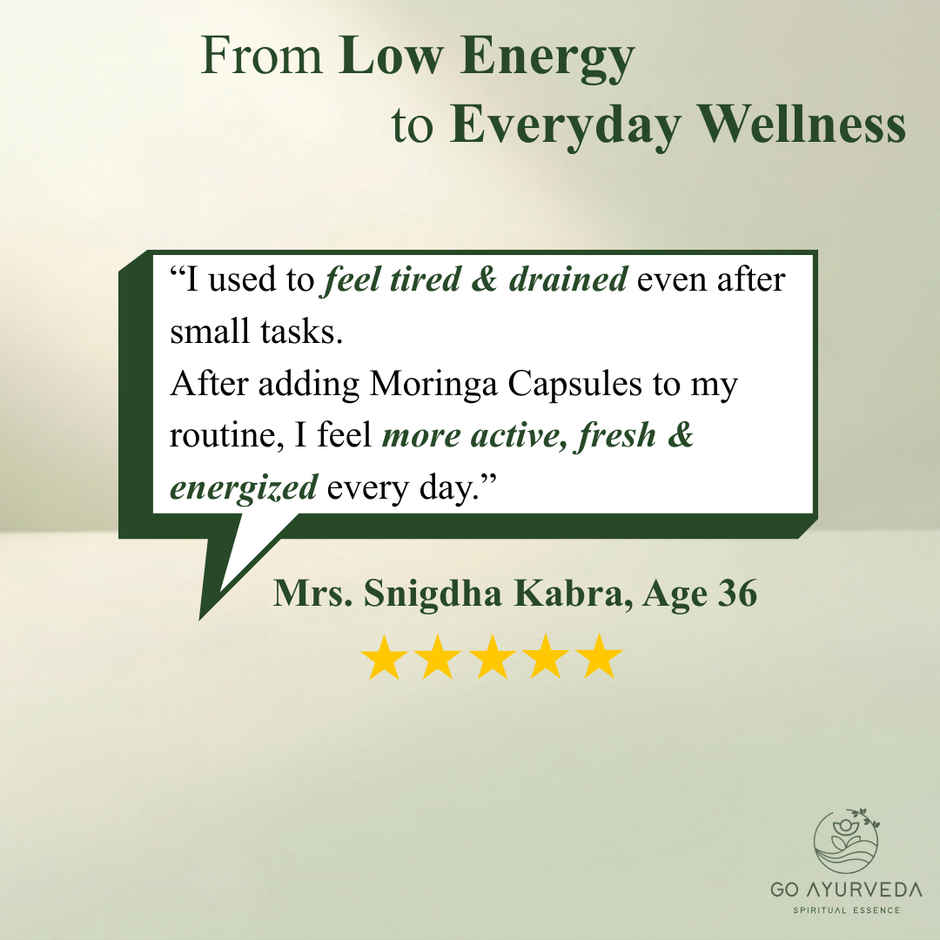 Go Ayurveda Dhanvantri Herbal Moringa Capsules | Supports Daily Nutrition & Wellness | 60 Capsules