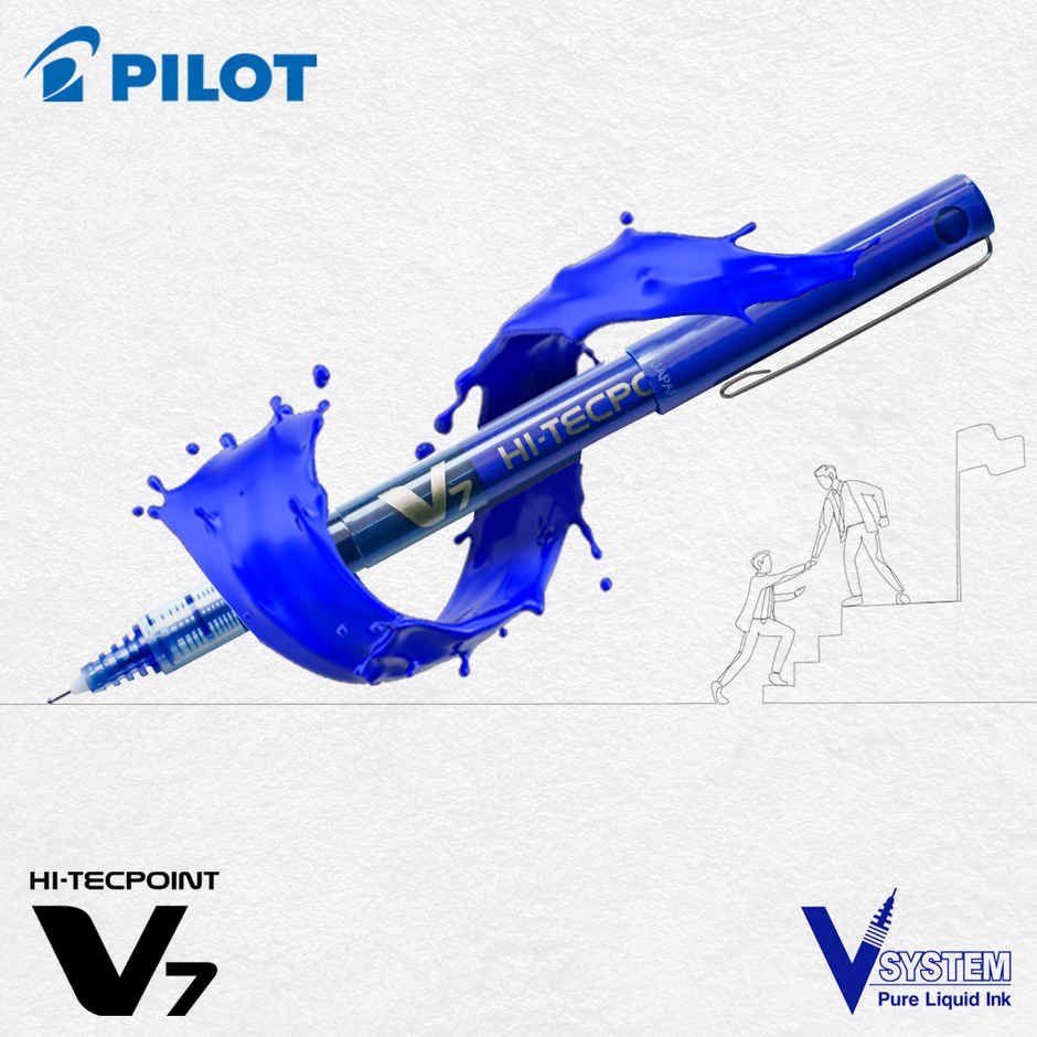 Pilot Hi-Techpoint V7 Roller Pen 4 Blue +1 Black - 5 Pieces