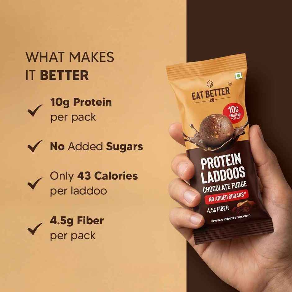 Eat Better Co Protein Laddu | Chocolate Fudge