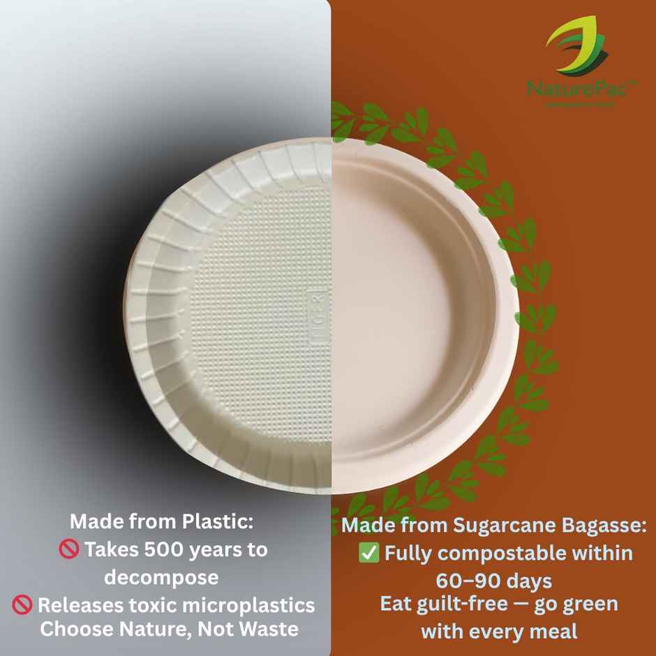 Round Disposable Flat Plate | 11 inch | Naturepac