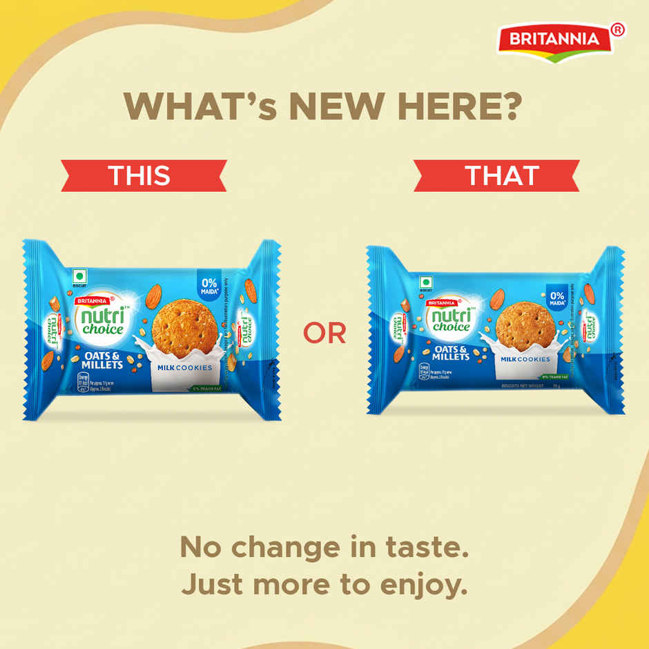 Britannia Nutrichoice Almond And Oats Milk Biscuits | Maida-Free And Trans Fat-Free