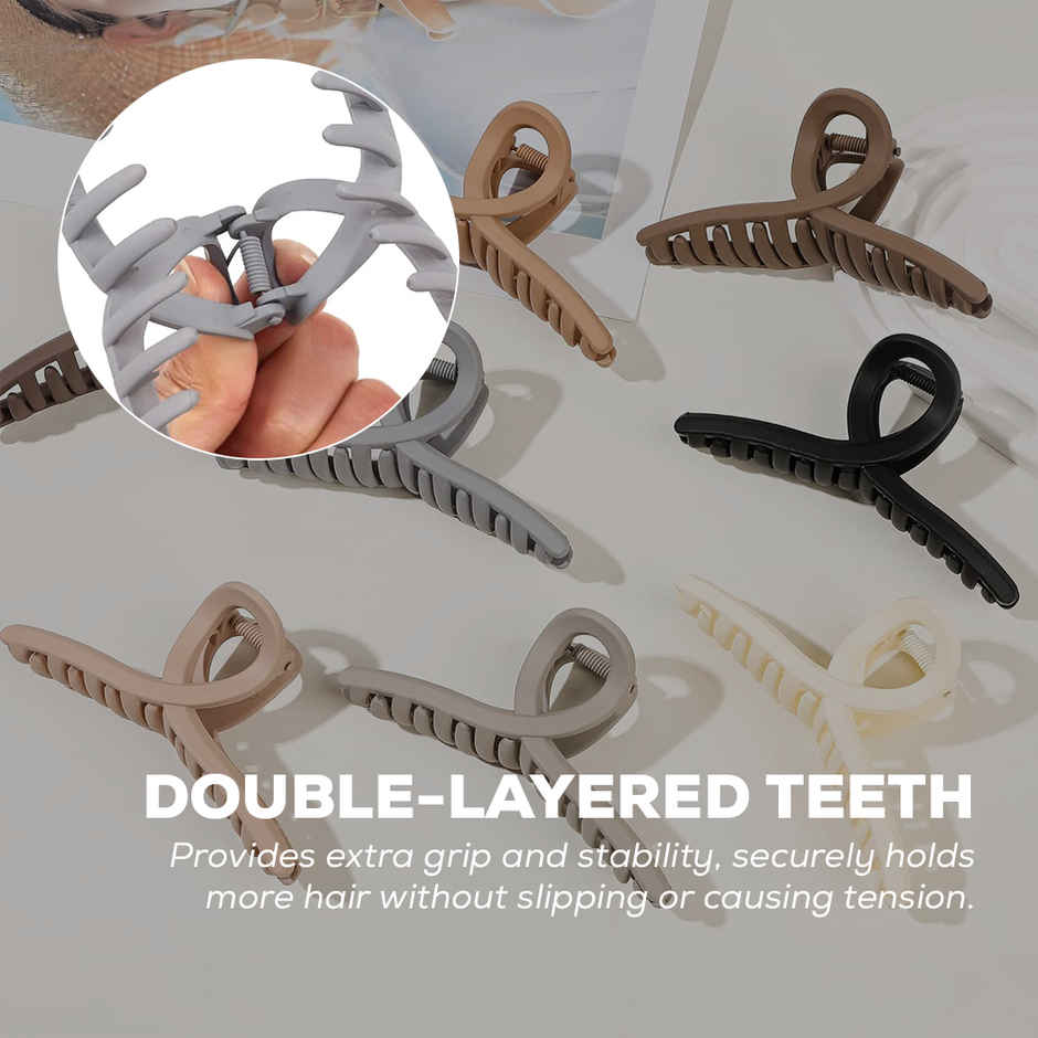 Gleva Women's Hair Claw Clips | Strong Hold Clamps | Matte Non-Slip Jaw Clature