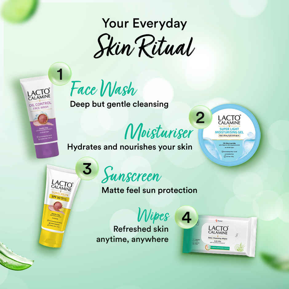 Lacto Calamine Makeup Remover Wipes With Aloe Vera, Cucumber And Vitamin E