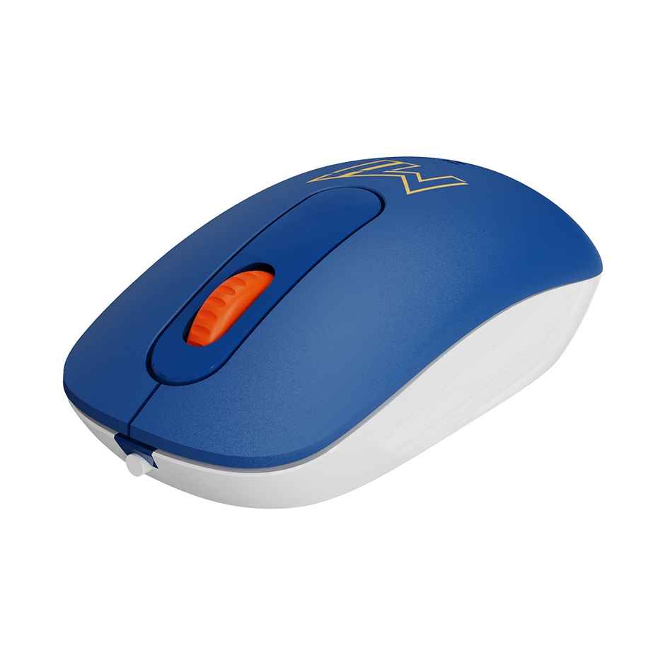 Rapoo N200 MI Ambidextrous Wired Mouse - Mumbai Indians Collab, 1000 DPI, Anti-Slip Frosted Cover, Plug & Play - Blue