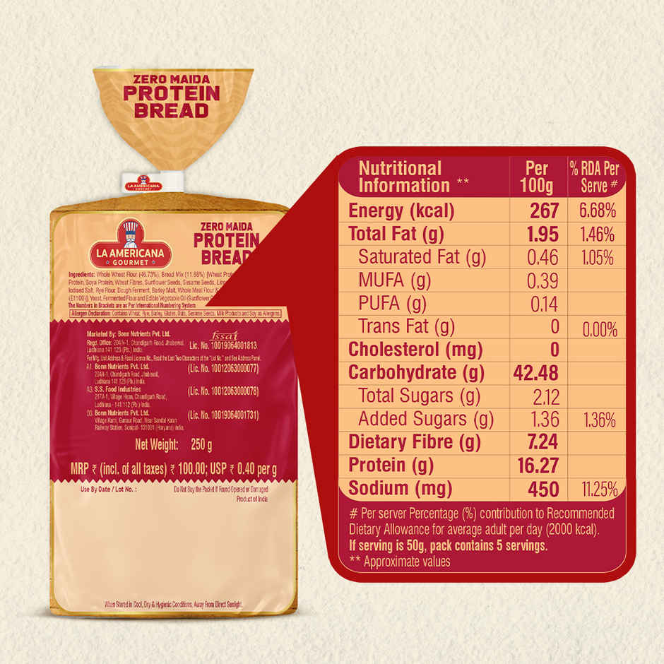 LA Americana Zero Maida Protein Bread