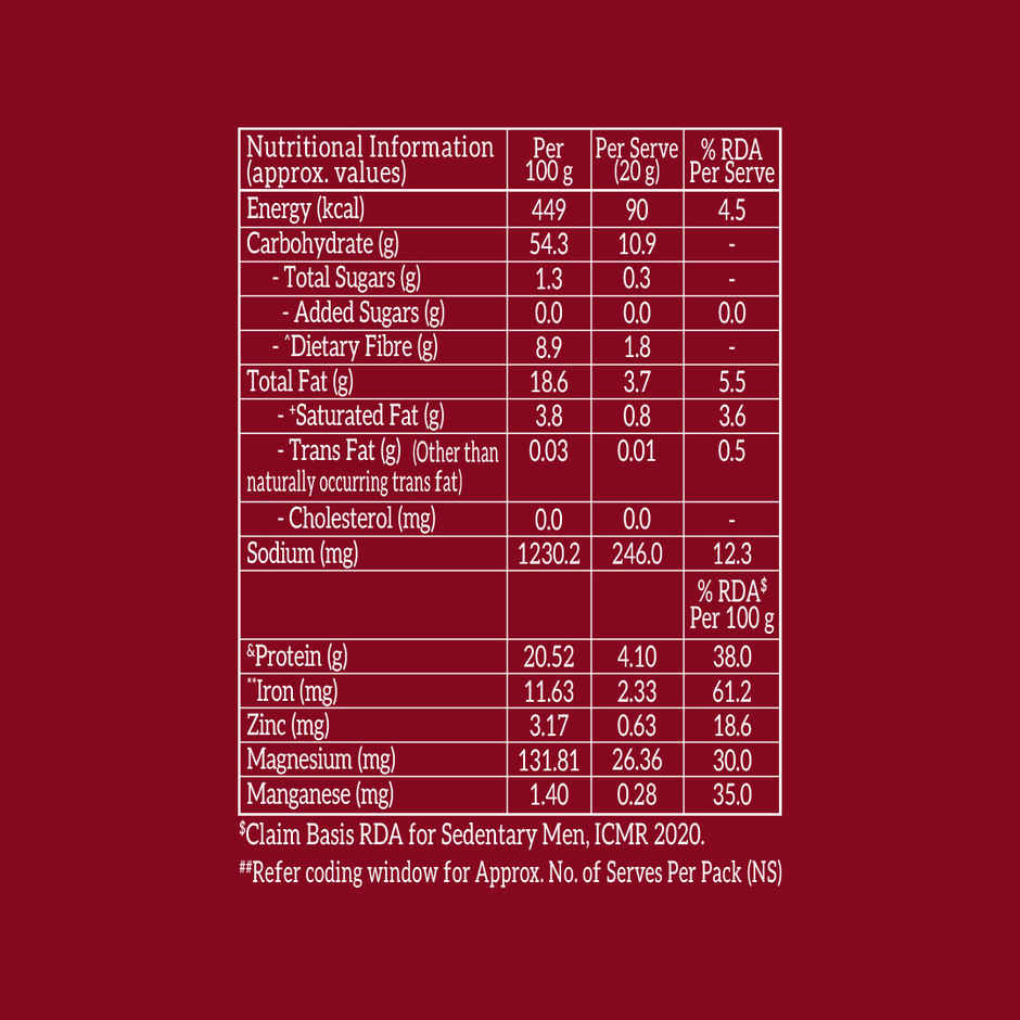 Right Shift High Protein Roasted Mix | Navrattan | No Palm Oil | 20g Protein | Not Fried | 8g Fibre