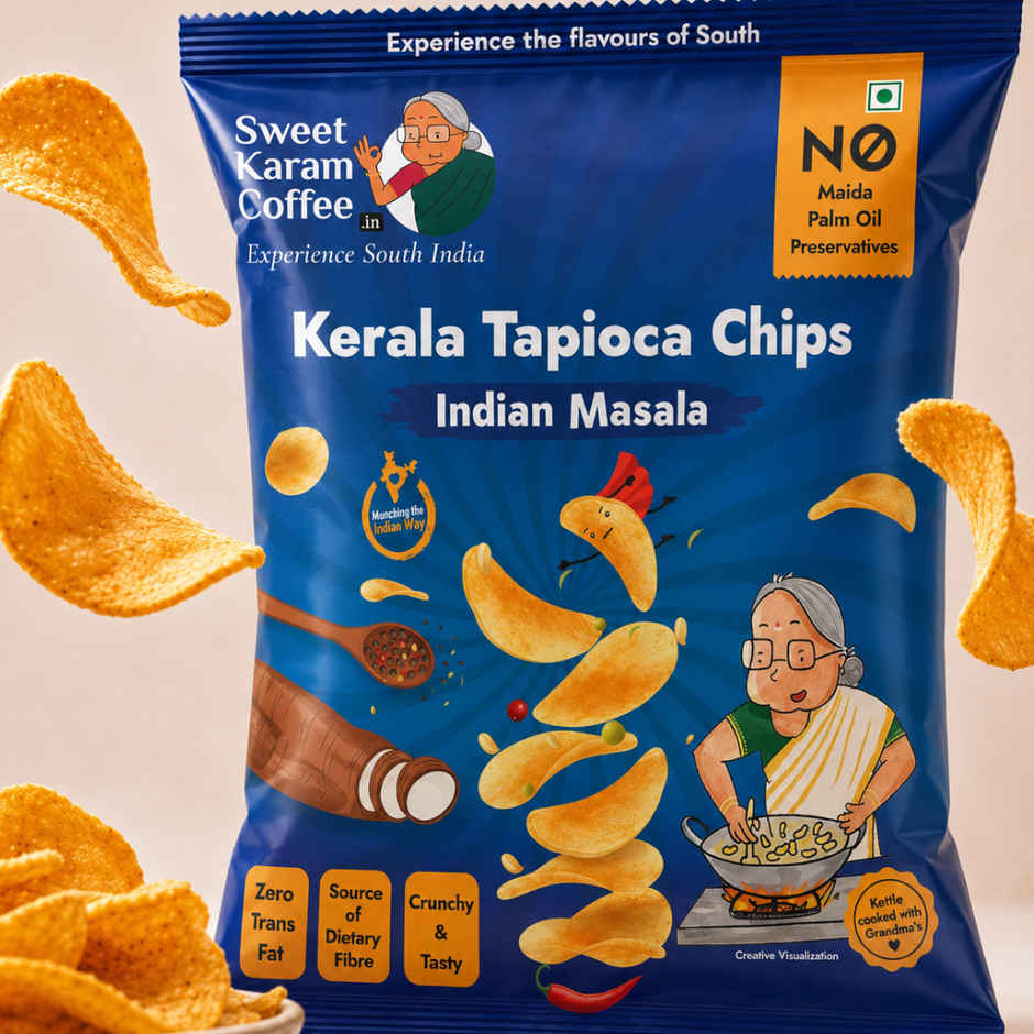 Sweet Karam Coffee Indian Masala Tapioca Chips | No Palm Oil