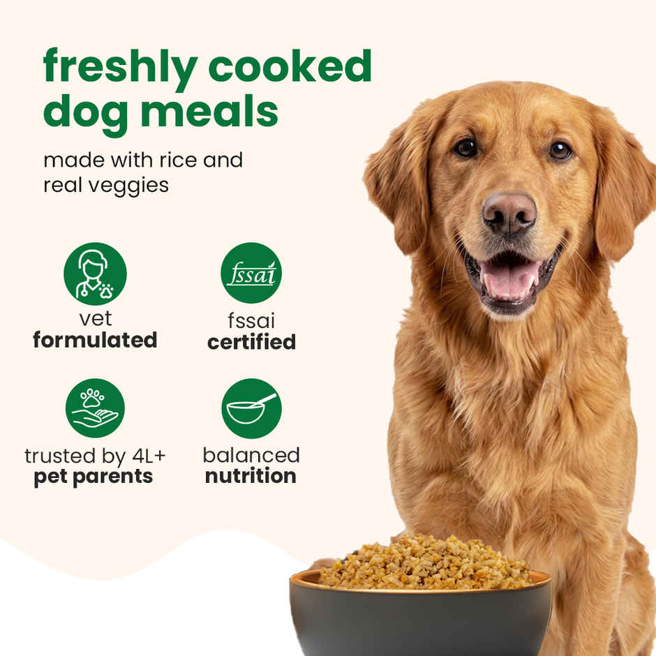Nibblr By Nootie Fresh Veg Pulao Wholesome Meal | Veggies & Rice Dog Wet Food 300gm