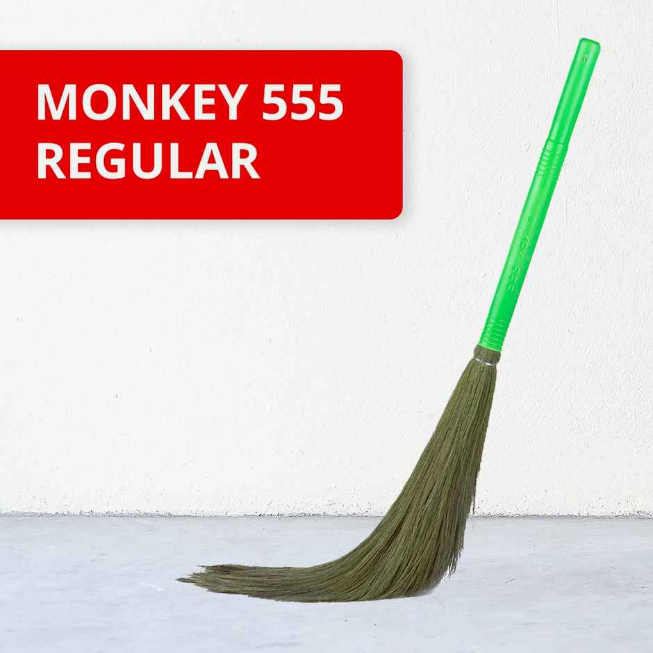 Monkey 555 Regular Grass Broom | Natural Grass Broom Combo