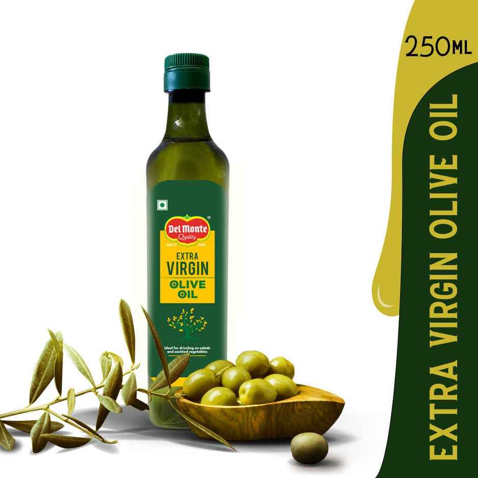 Del Monte Extra Virgin Olive Oil | Cold Pressed | Zero Cholesterol & Trans-Fat | 75% Mufa