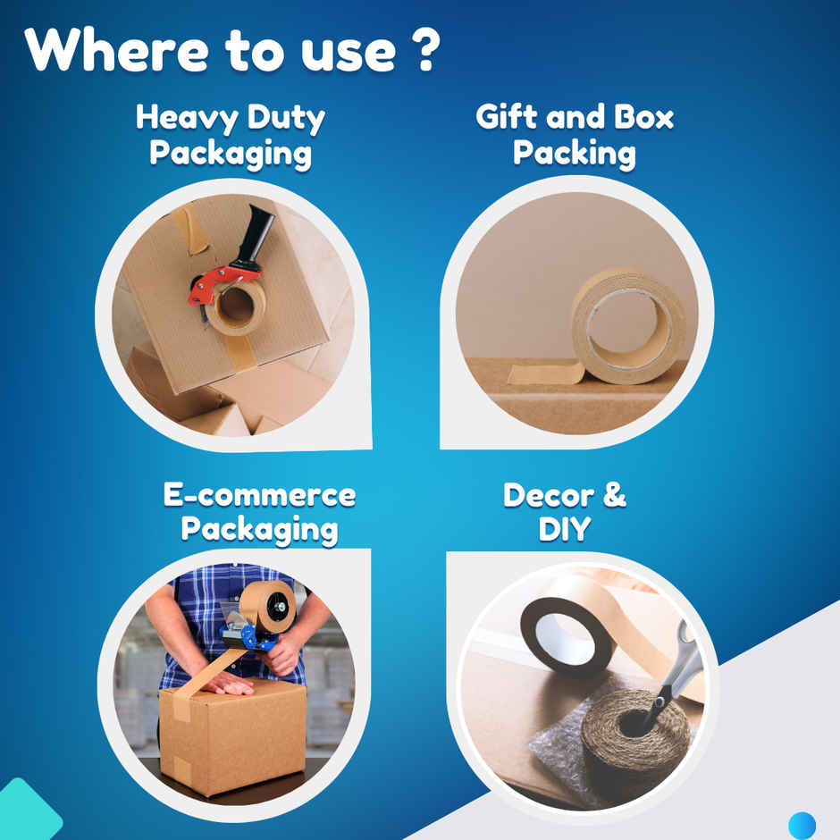 ABK Brown Self Adhesive Kraft Paper Tapes 48 mm x 50 meters - Pack of 2