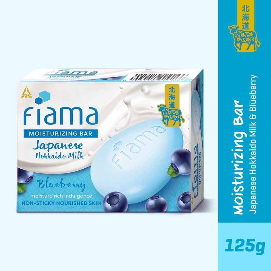 Fiama Moisturizing Soap Bar Japanese Hokkaido Milk & Blueberry Non-Sticky Moisturization