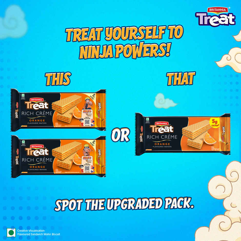 Britannia Treat Rich Creme Orange Flavoured Wafers