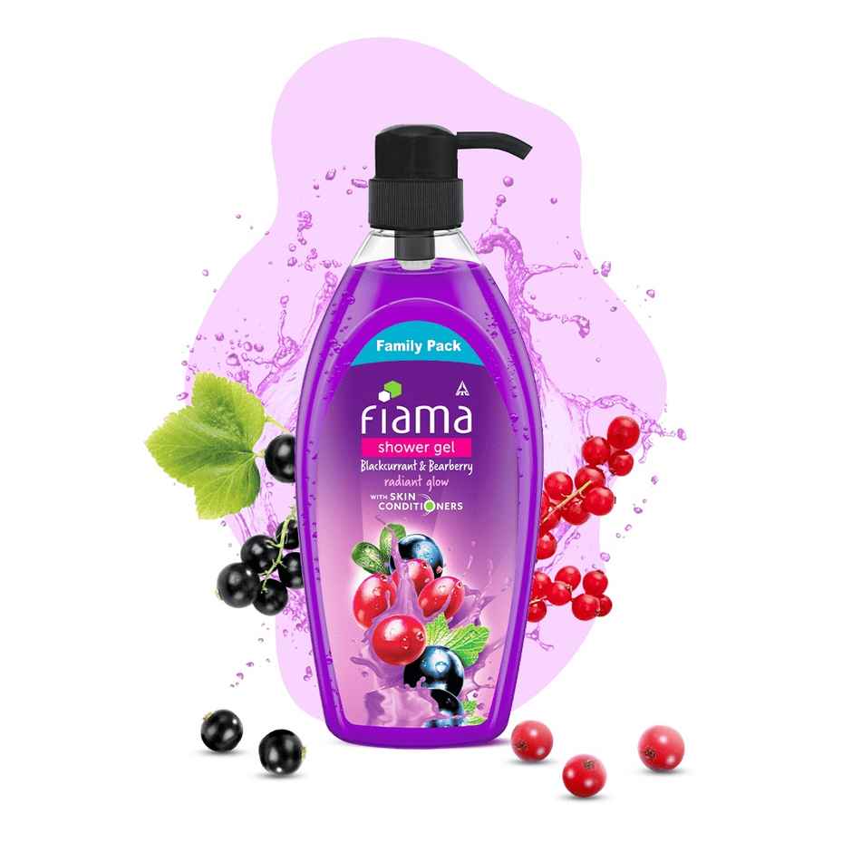 Fiama Body Wash Shower Gel Blackcurrant & Bearberry, with Skin Conditioners for Radiant Glow
