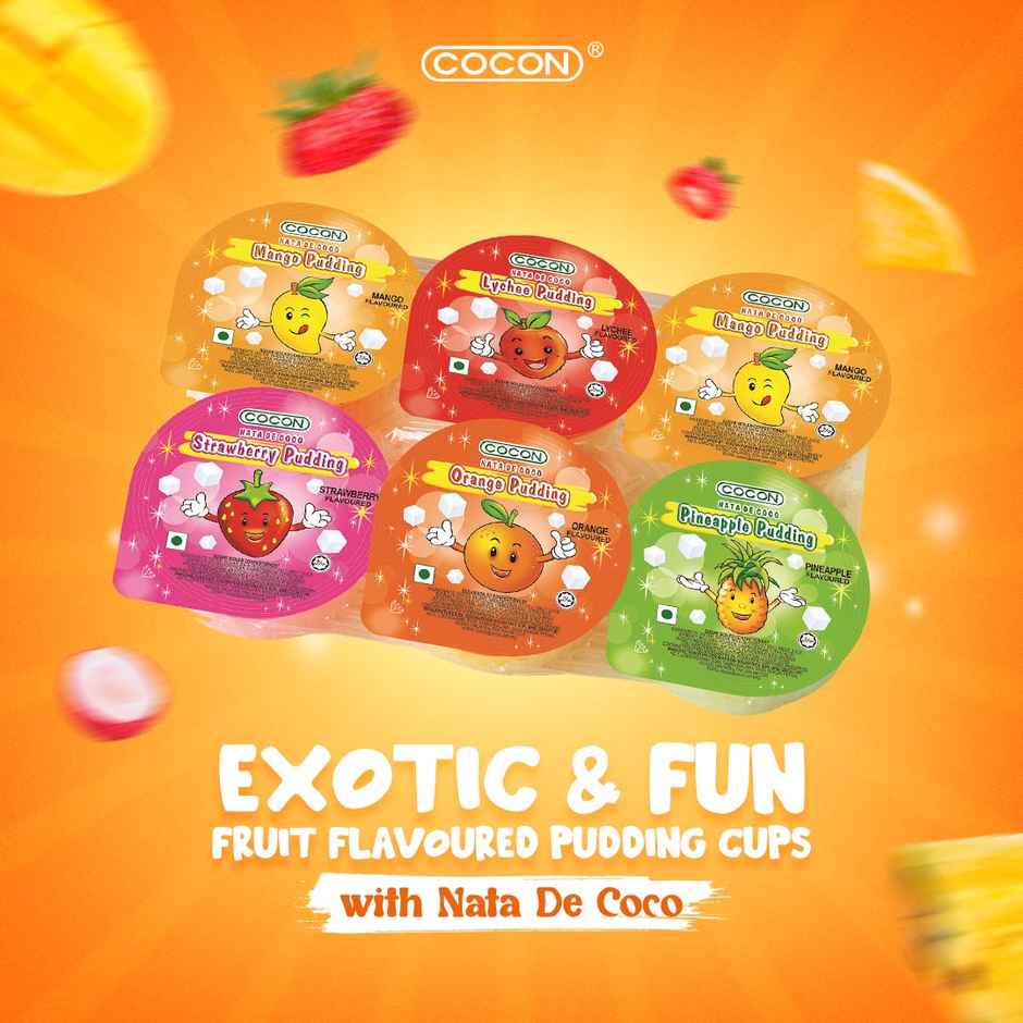 Cocon Pudding 6 Cups Assorted With Nata De Coco