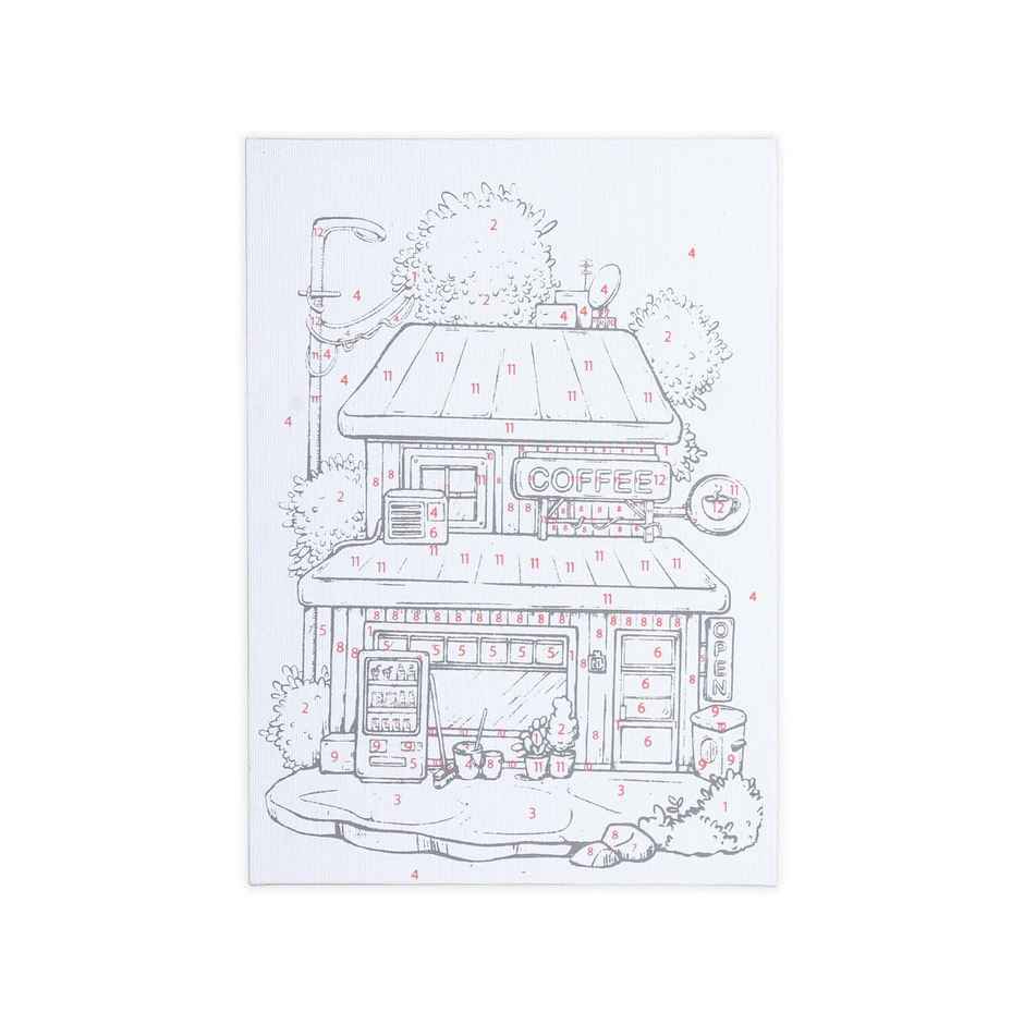 Itsy Bitsy Paint by Number Coffee Approx Canvas L8 x W12 Inch Easel Stand L24 x W20.5cm 1 Box Lb