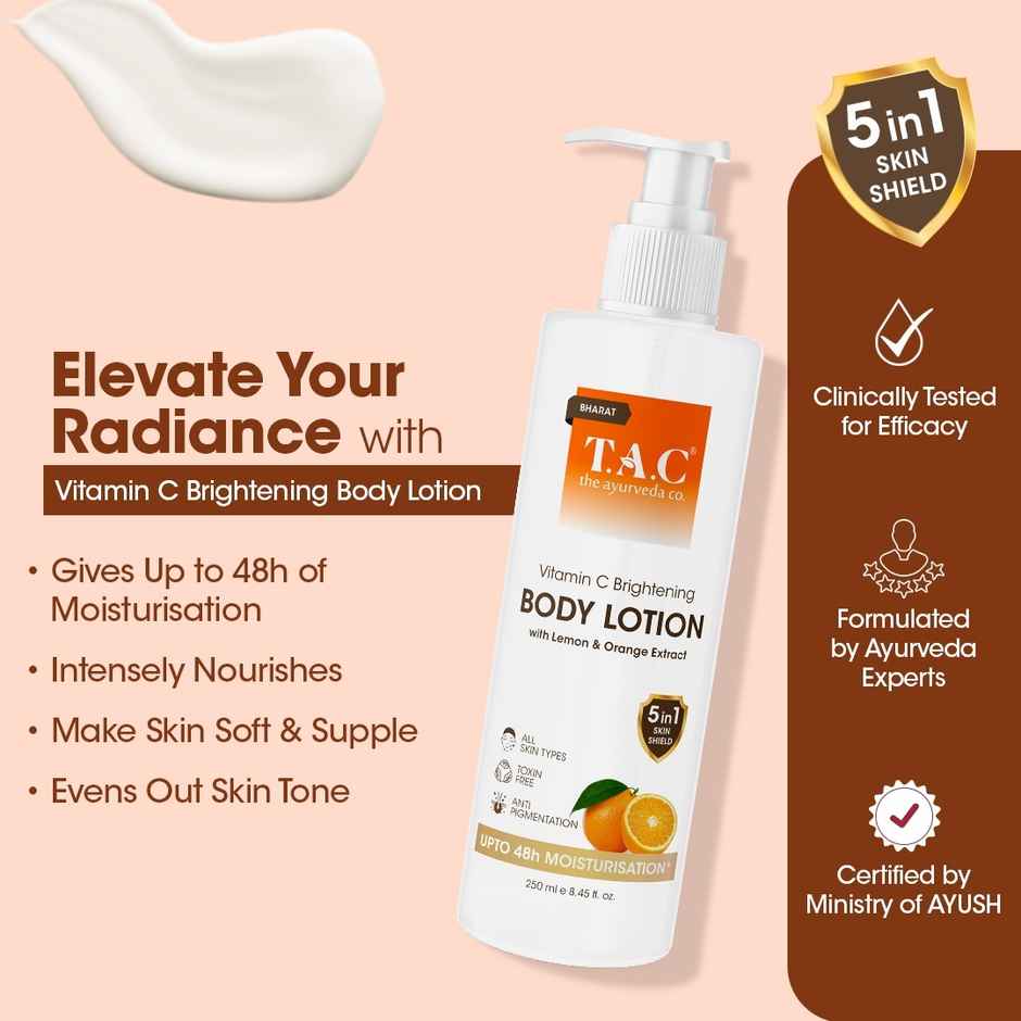 Tac Vitamin C Body Lotion 48Hr Moisturizing - Lime Extracts & Coconut Milk - Nourishes Skin