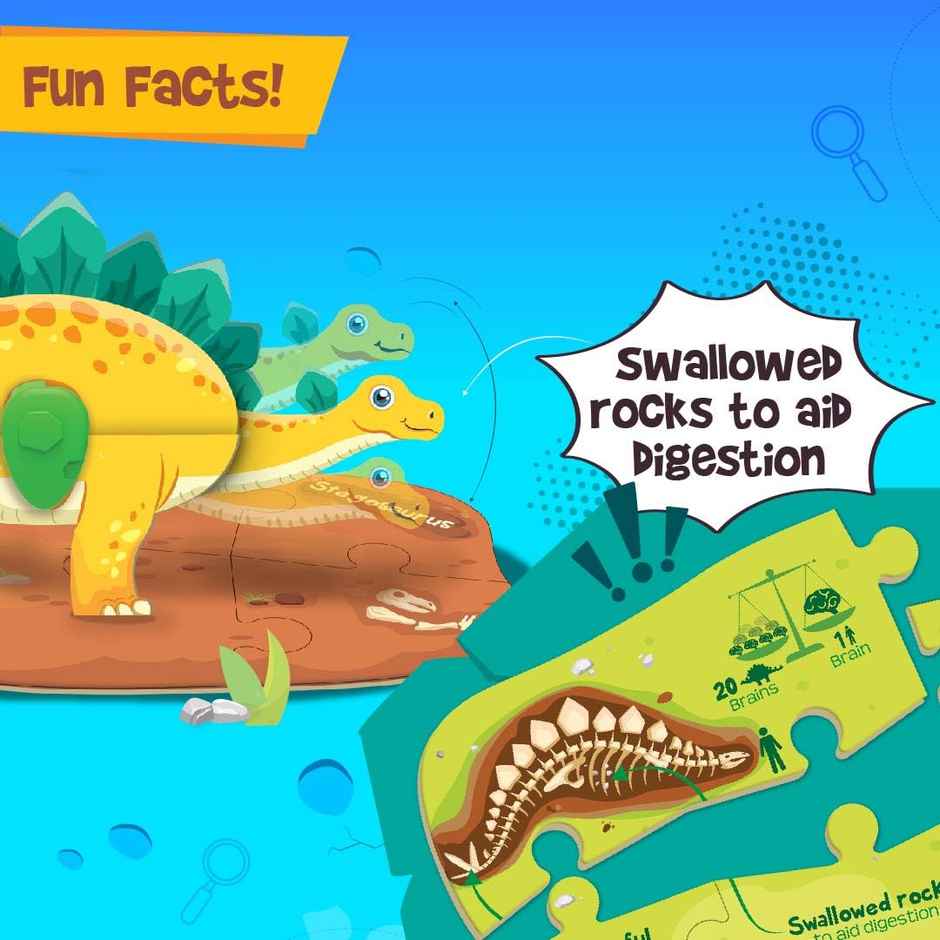 Imagimake Dino & Egg - Blue | Glow in Dark Dinasor Building Puzzle Toy for Kids Gifting (5+ Years)