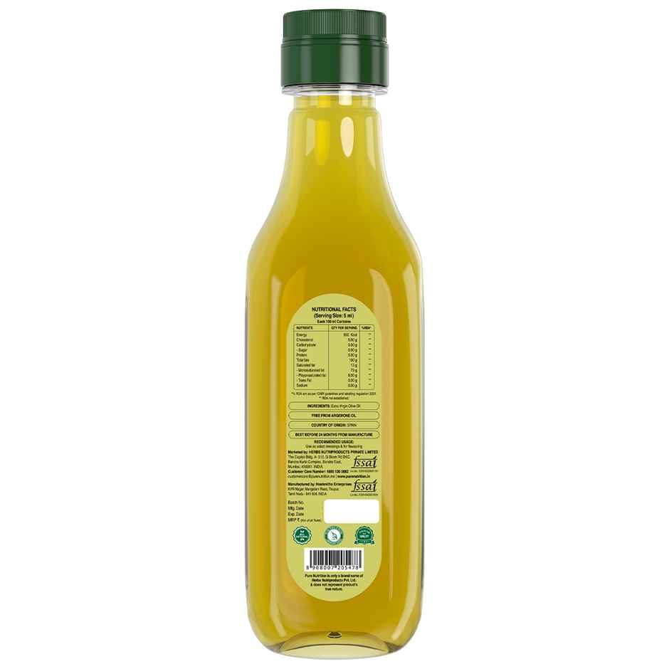 Pure Nutrition Virgin Olive Oil | Light & Pure | Daily Cooking & Salad Dressing