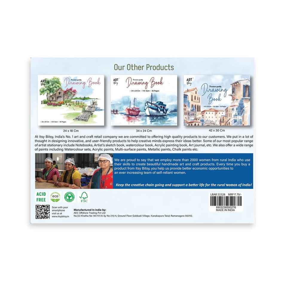 Itsy Bitsy Drawing Book Premium Quality 30 x 22cm 115gsm 36 pages Lb