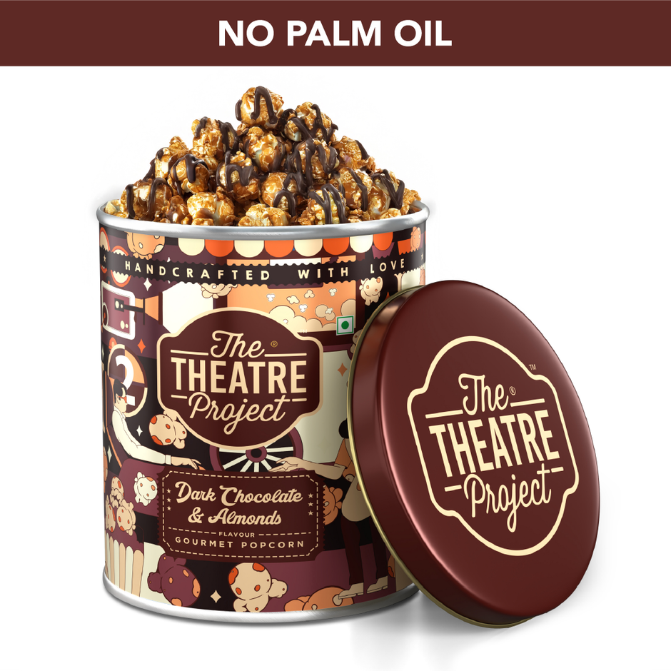 The Theatre Project Dark Chocolate & Almonds Popcorn Tin