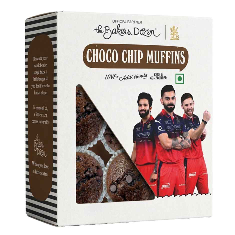 The Baker's Dozen Chocochip Muffin | Veg/Eggless Cake | Chocolate Cake | Cup Cake | Choco Muffin