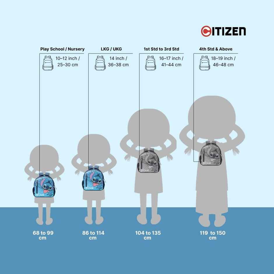 Stitch Grin Mischief Mini Bag | 12 Inch | 1.5-5 Years | Play School / Nursery / LKG / UKG