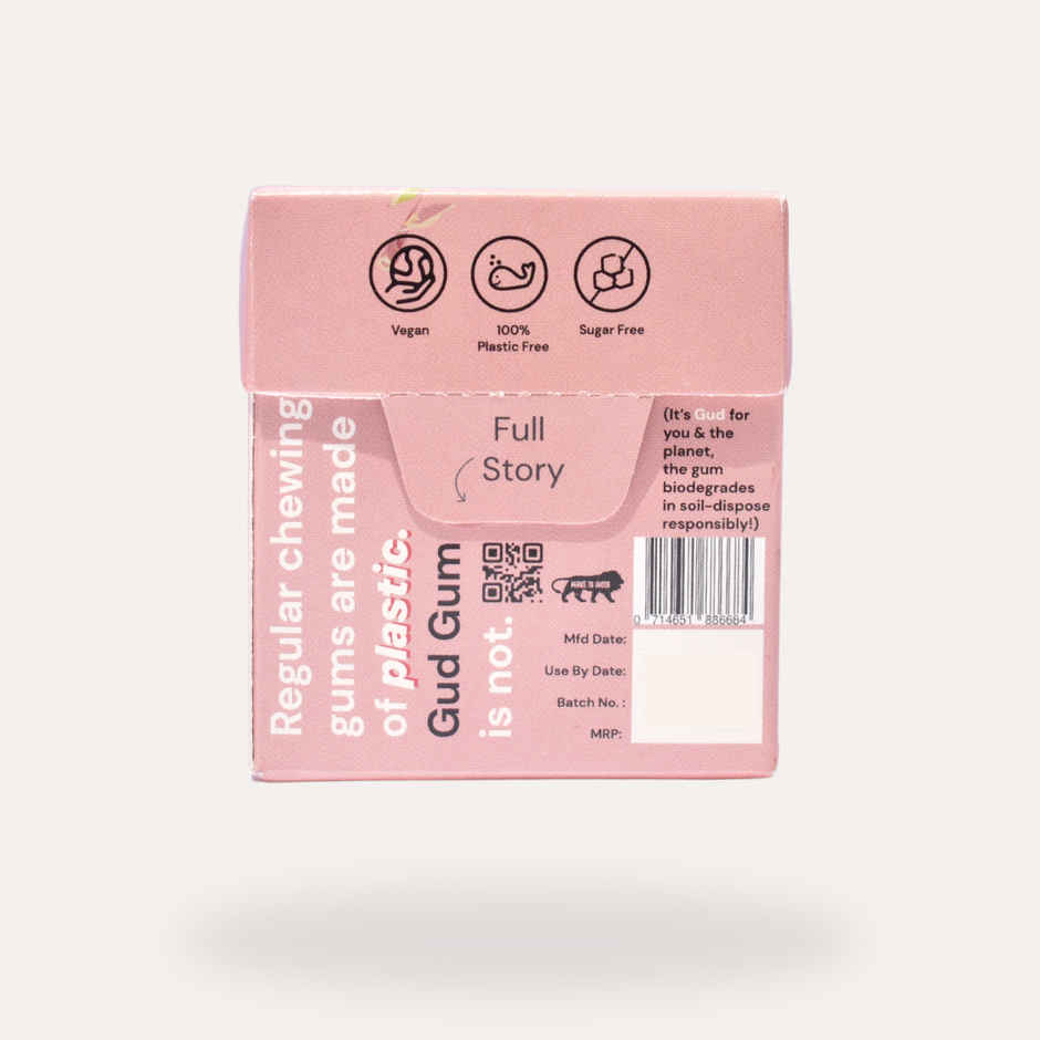 Gud Gum Raspberry Natural Chewing Gum