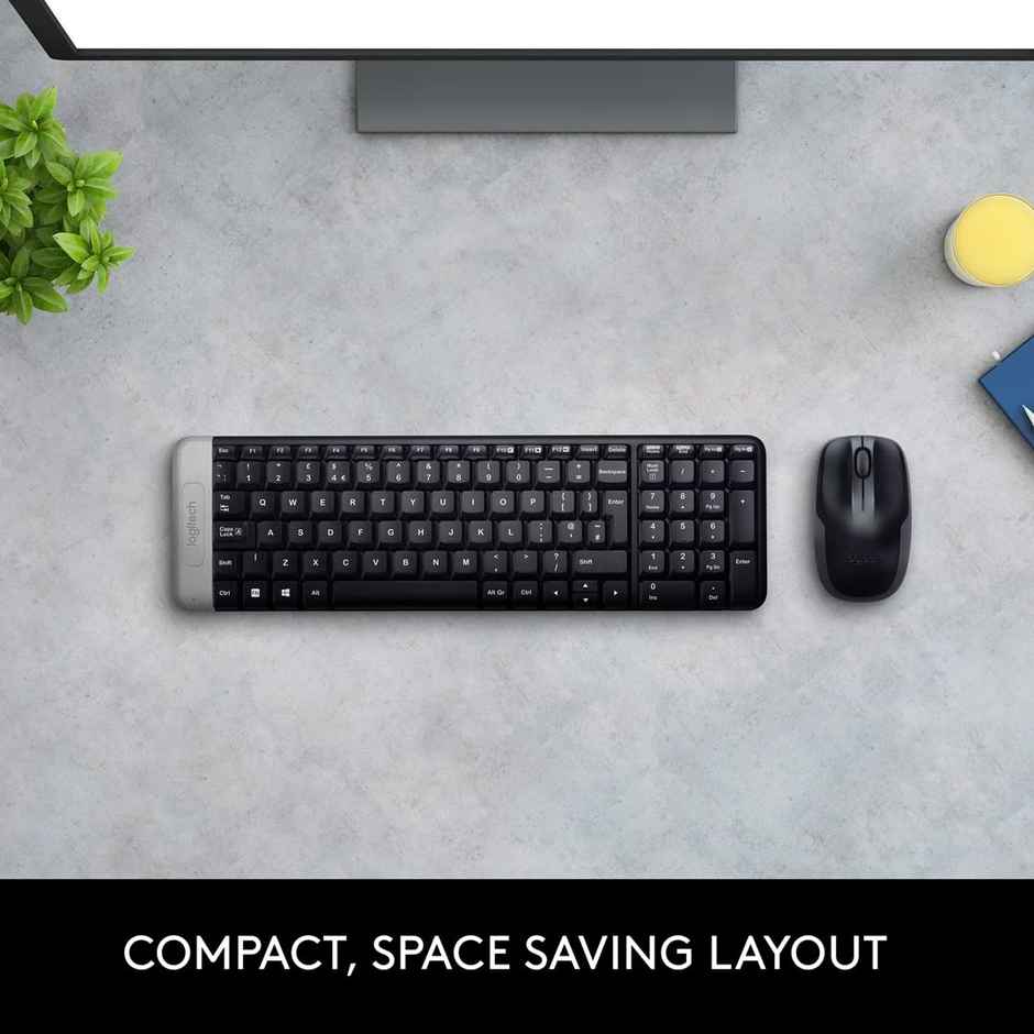 Logitech MK215 Wireless Keyboard and Mouse Combo, 2.4 GHz Wireless, 3 Years Warranty, Compact Design, 2-Year Battery Life(Keyboard),5 Month Battery Life(Mouse) PC/Laptop - Black