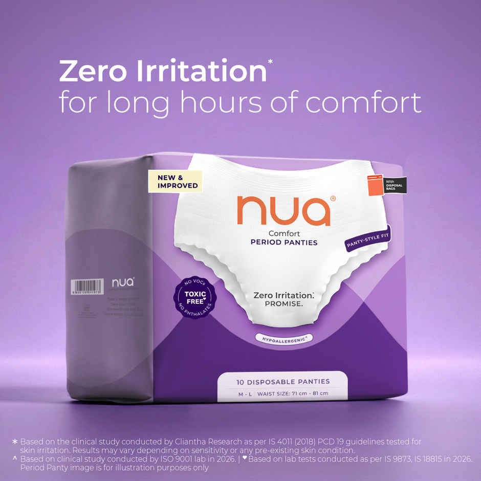 Nua Comfort Disposable Period Panties M-L | Ultra-Absorbent | Pack of 10 Panties