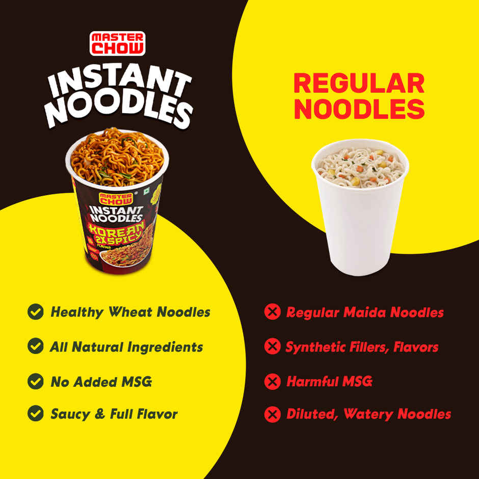 MasterChow Korean Instant Cup Noodles - Korean 2X Spicy Flavour Veg