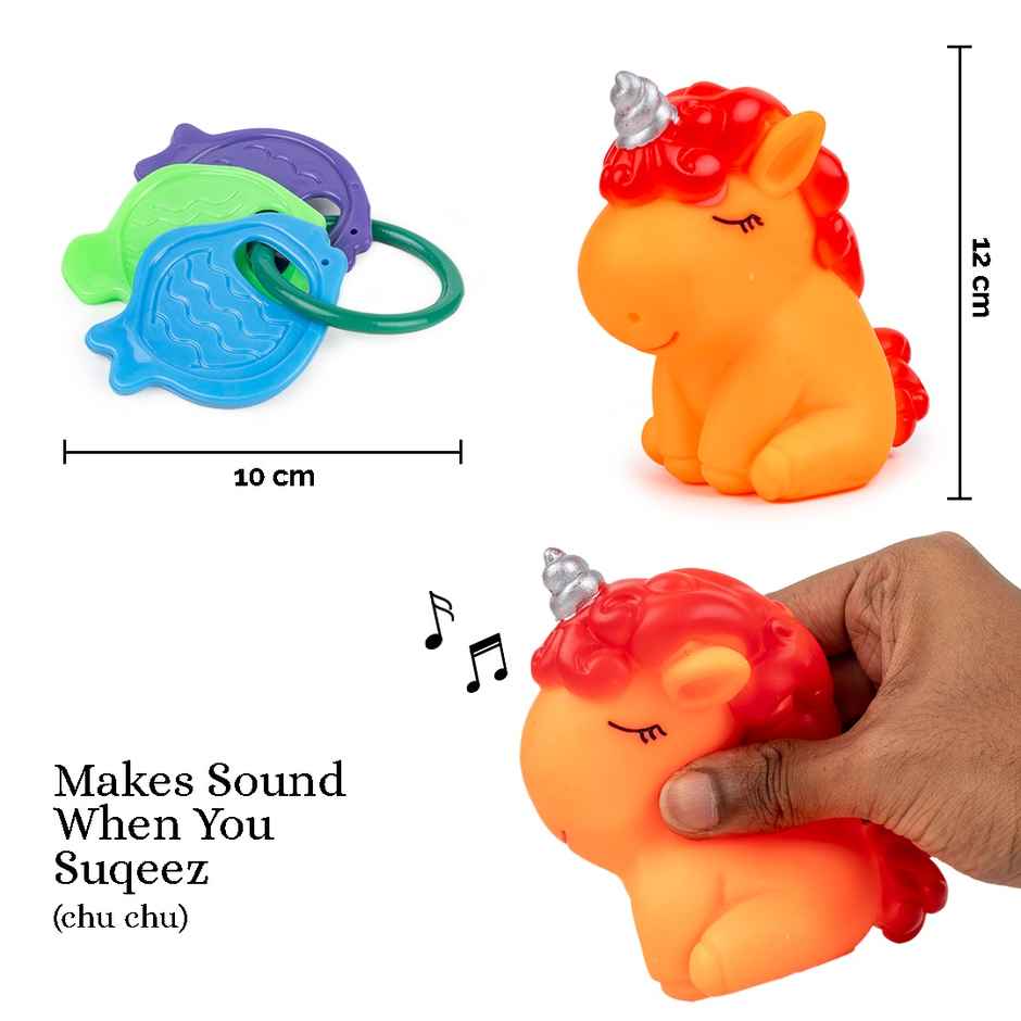 Ratna's Squeezy Unicorn With Teether | Assorted
