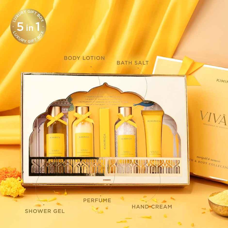Kimirica Vivah Indulgence Gift Set | Perfume, Bath & Body Essentials | With Marigold & Turmeric